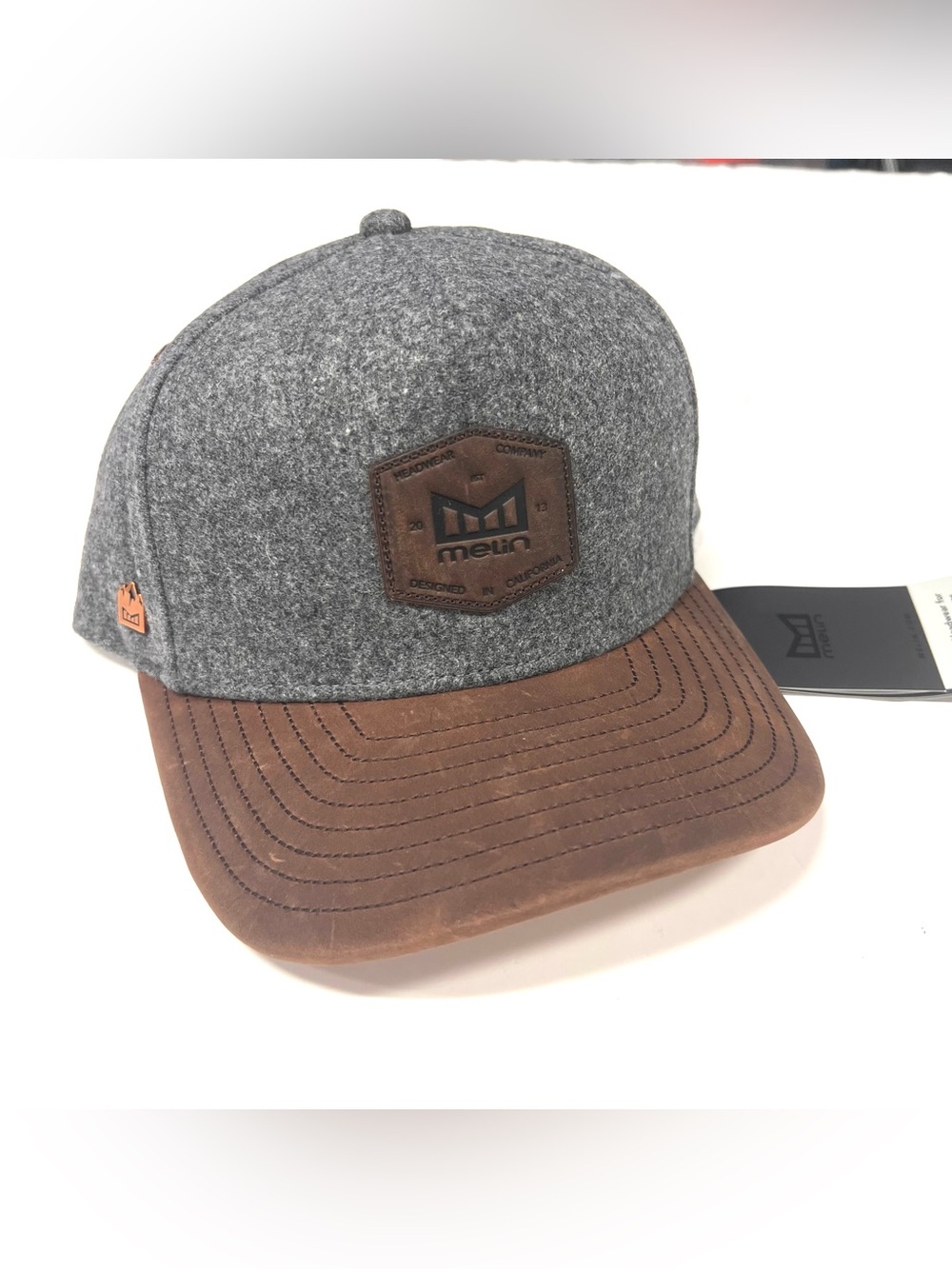 Melin Thermal Odyssey Scout Merino Wool Leather Visor Strapback Hat NEW